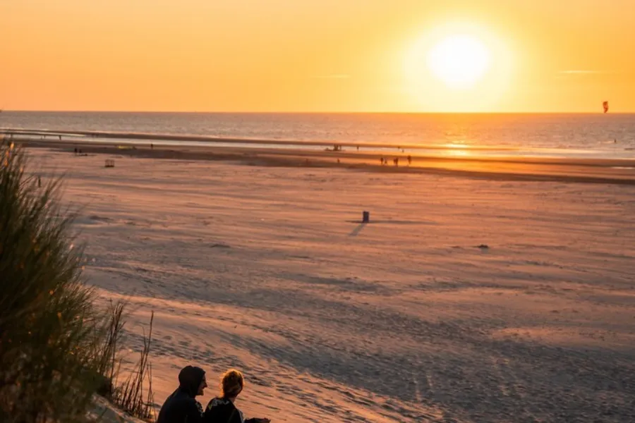 Ondergaande zon Ameland